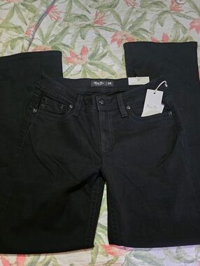 Miss Me Black Mid-Rise Slim Wide Jeans